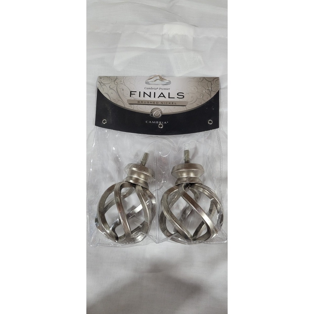 NEW Cambria Premier Finials Graphite Cage Metal For Curtin Rods